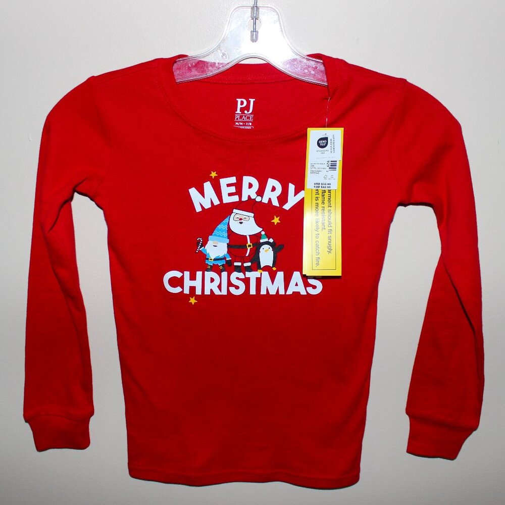 FREE*❤️Kids Merry Christmas Cotton And Microfleece Pajamas Medium 7/8 M